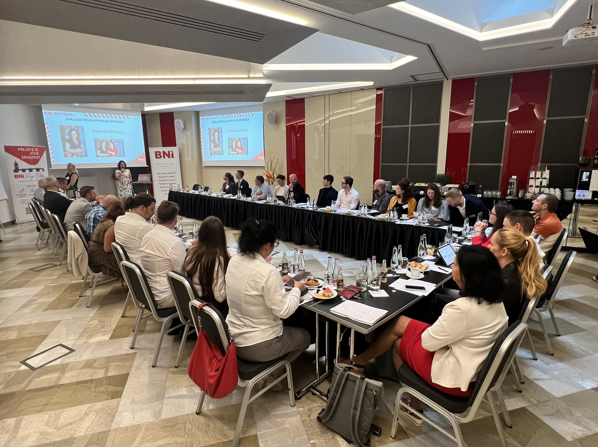 BNI First Diamond meeting in Prague — entrepreneurs around the breakfast table